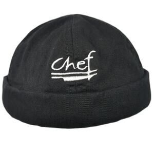 Chef Revival Baseball Cap Black One Size Brimless Docker Hat Checkerboard Cotton